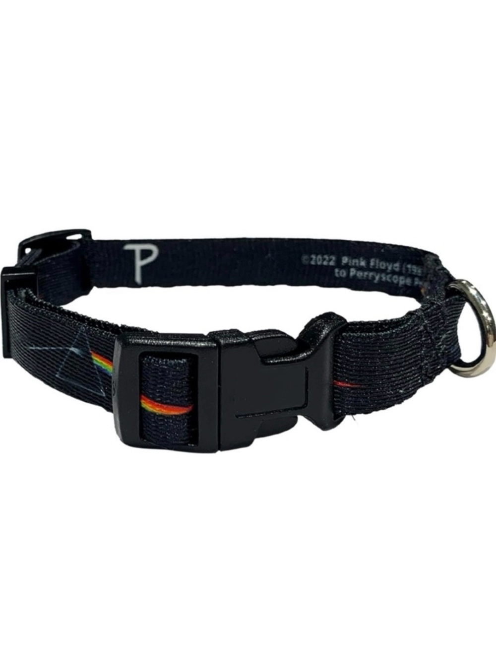 Perri's Pink Floyd Prisms Logo Dog Collar Black Size Large 56 - 70 lbs NEW W Tag